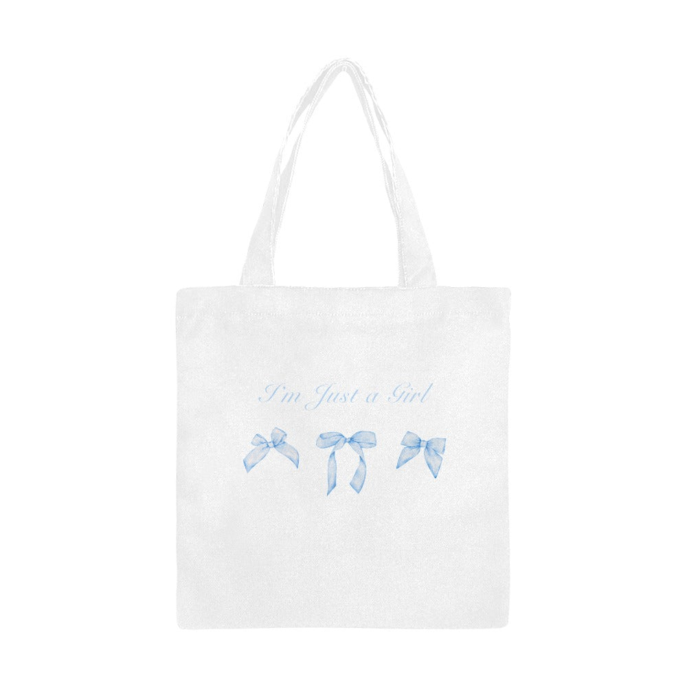 I'm Just a Girl Blue Bows Small Tote