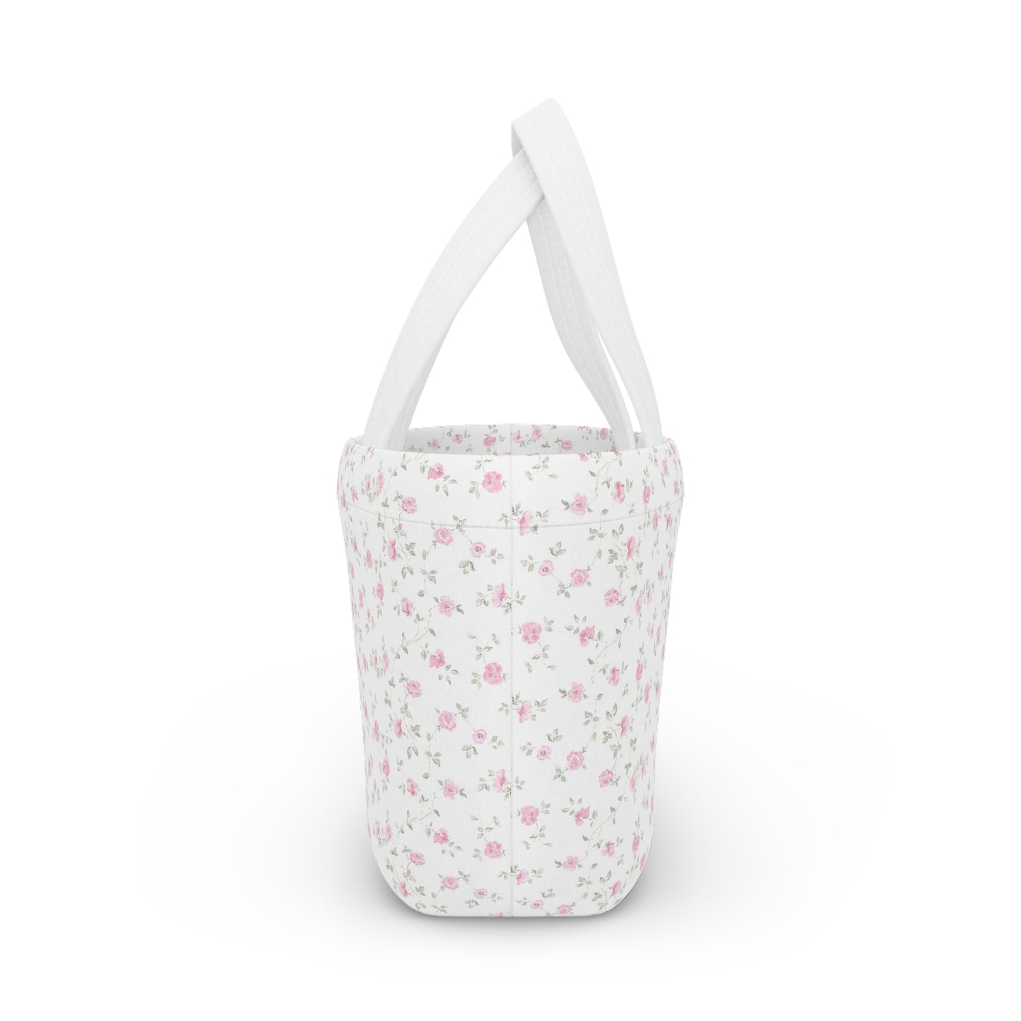 Floral Bow Pink Lunch Bag