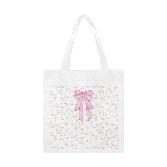 Floral Print Bow Small Tote