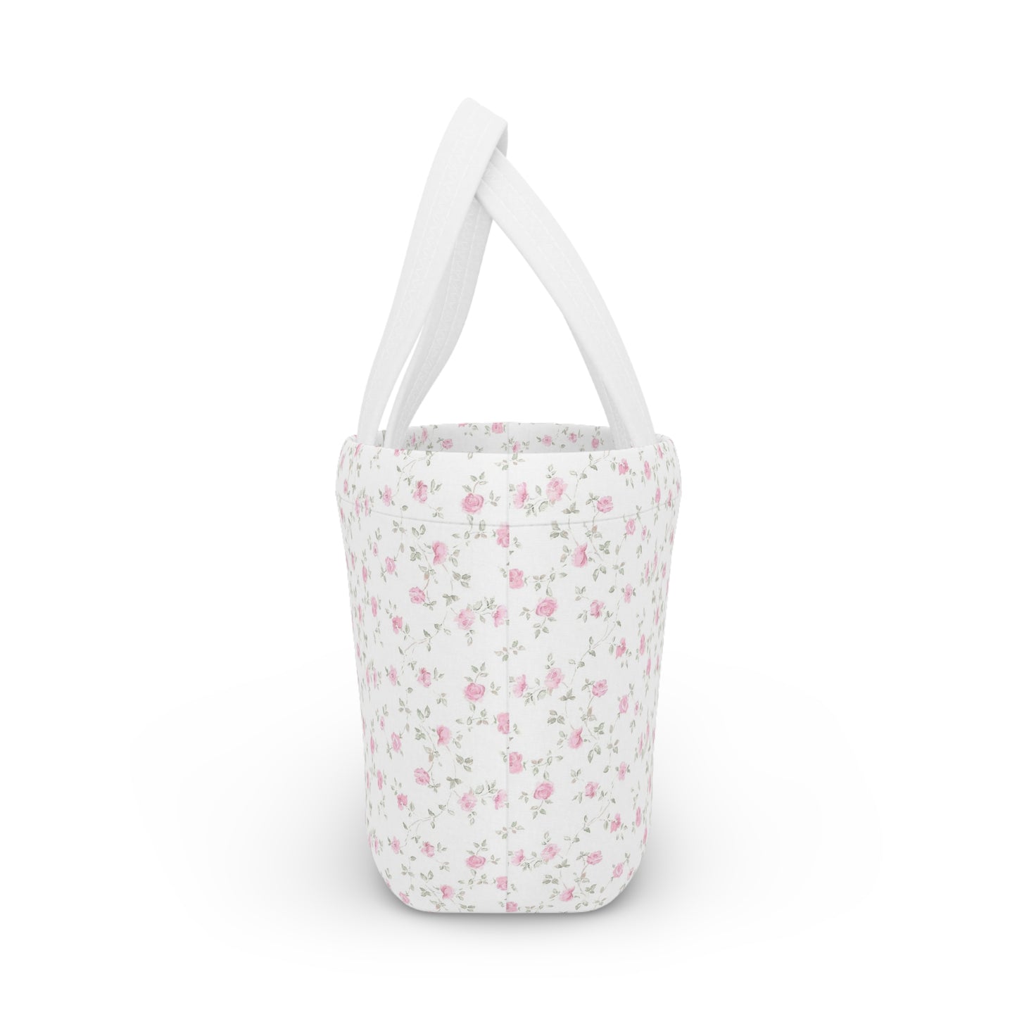 Floral Bow Pink Lunch Bag