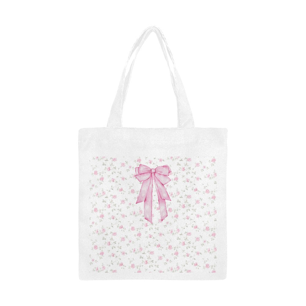 Floral Print Bow Small Tote