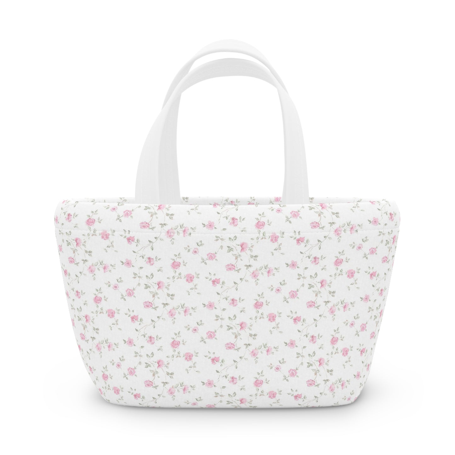 Floral Bow Pink Lunch Bag