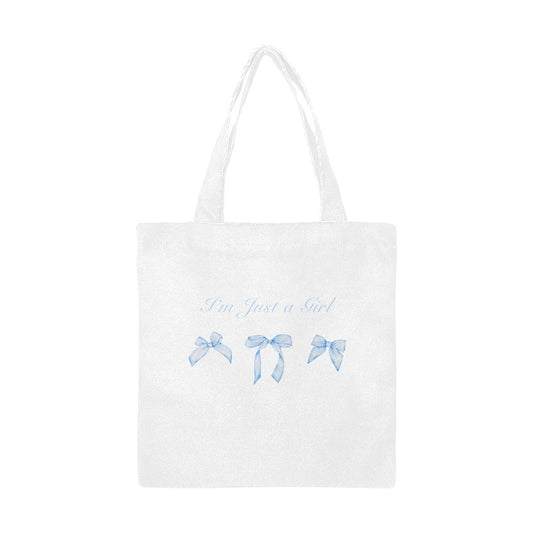 I'm Just a Girl Blue Bows Small Tote